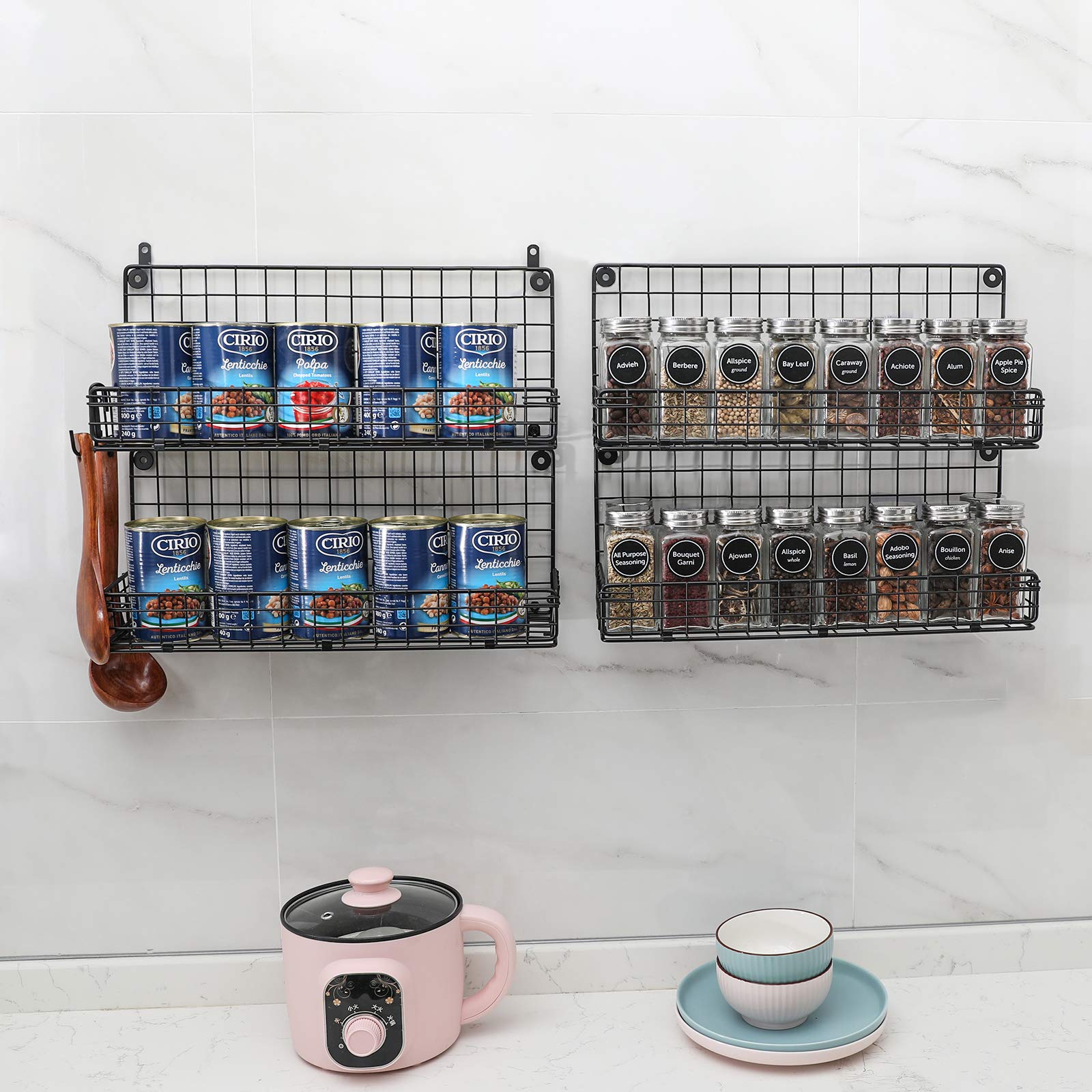 Xcosrack Spice Rack Organizer Wall Mounted 4Tier Stackable Hanging
