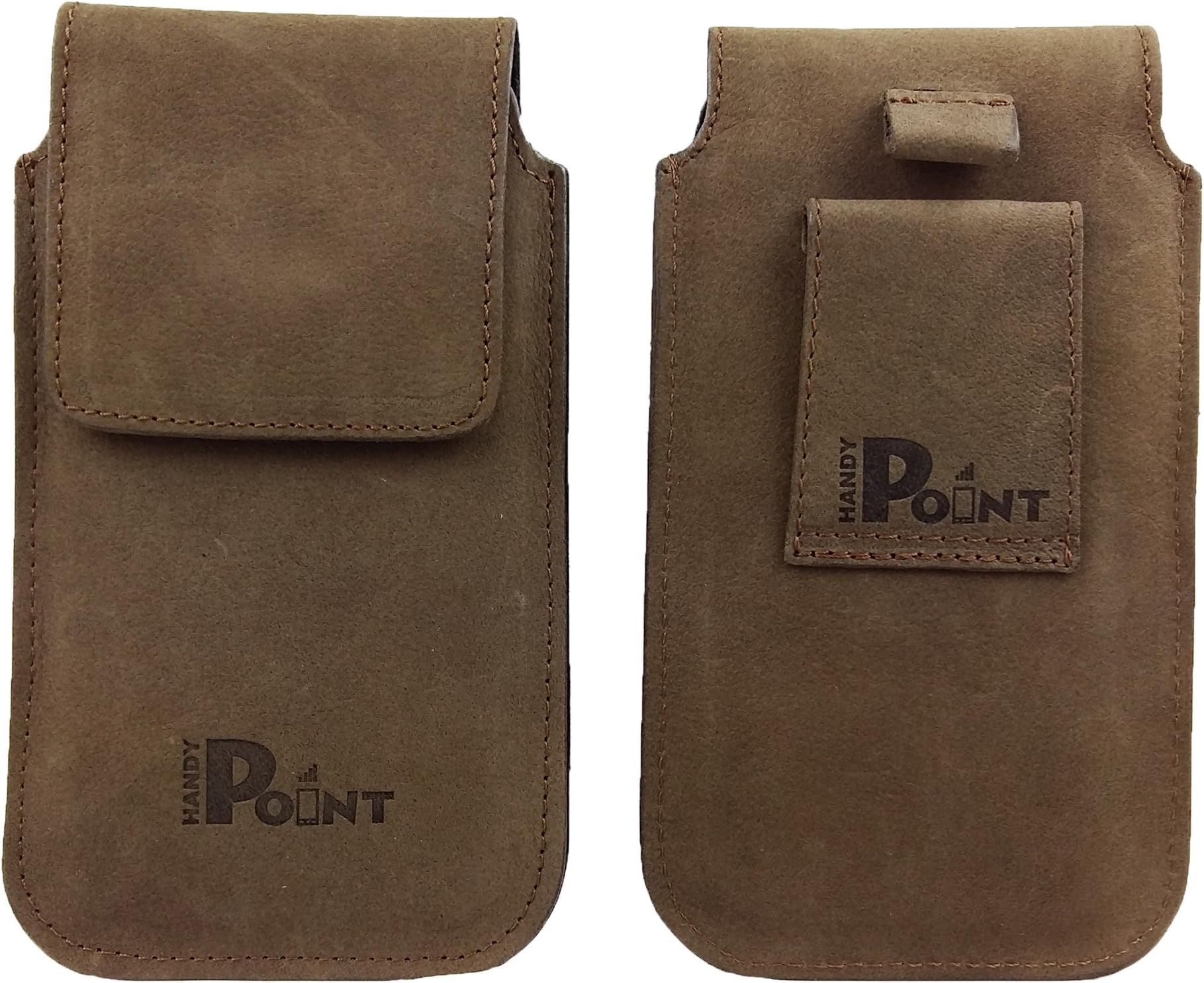 5.1-5.7" Handmade Genuine Leather Vertical Waist Bag Belt Loop Clip Holster for Mobile Phone Pouch Cover Sleeve for iPhone X, 7/8 Plus, Samsung S8, S7, LG G6, V30, Huawei (Loop, 5.2-5.7 inches)