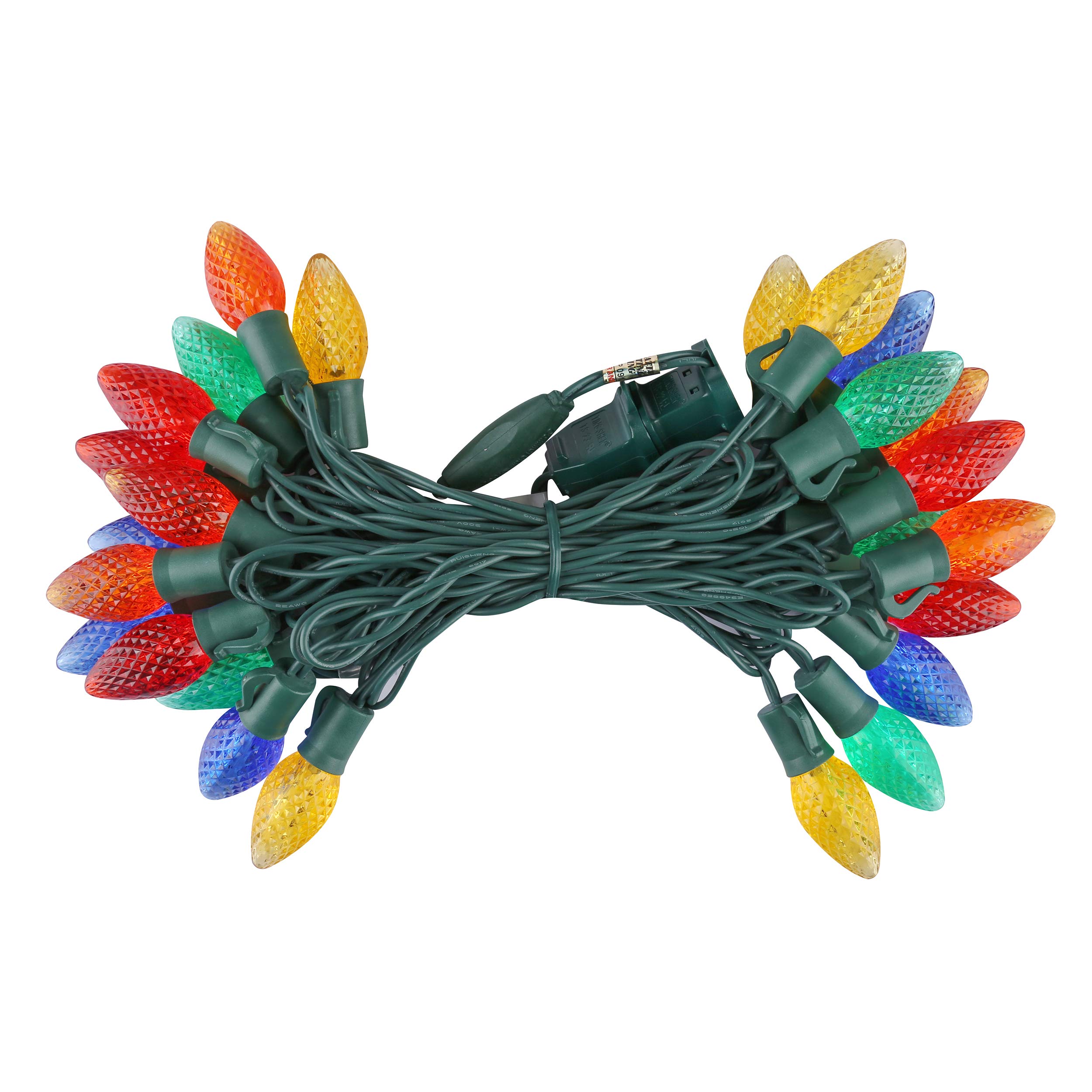 Outdoor Christmas Light decoration multicolor, 13Ft 25 Count Roofline