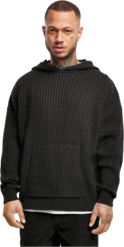 Capuz de malha masculino, preto, S