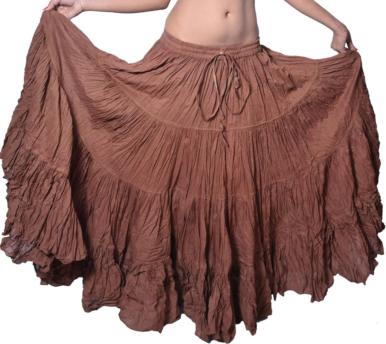 Wevez Plus Size 40 Inches Long Tribal Fusion 25 Yard Skirt (Black): Clothing