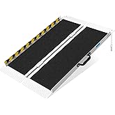 Portable Wheelchair Ramp 3FT, Non-Slip Aluminum Folding Handicap Ramp for Home Steps, 680LBS Capacity Threshold Ramp for Doorways, Stairs, Scooters