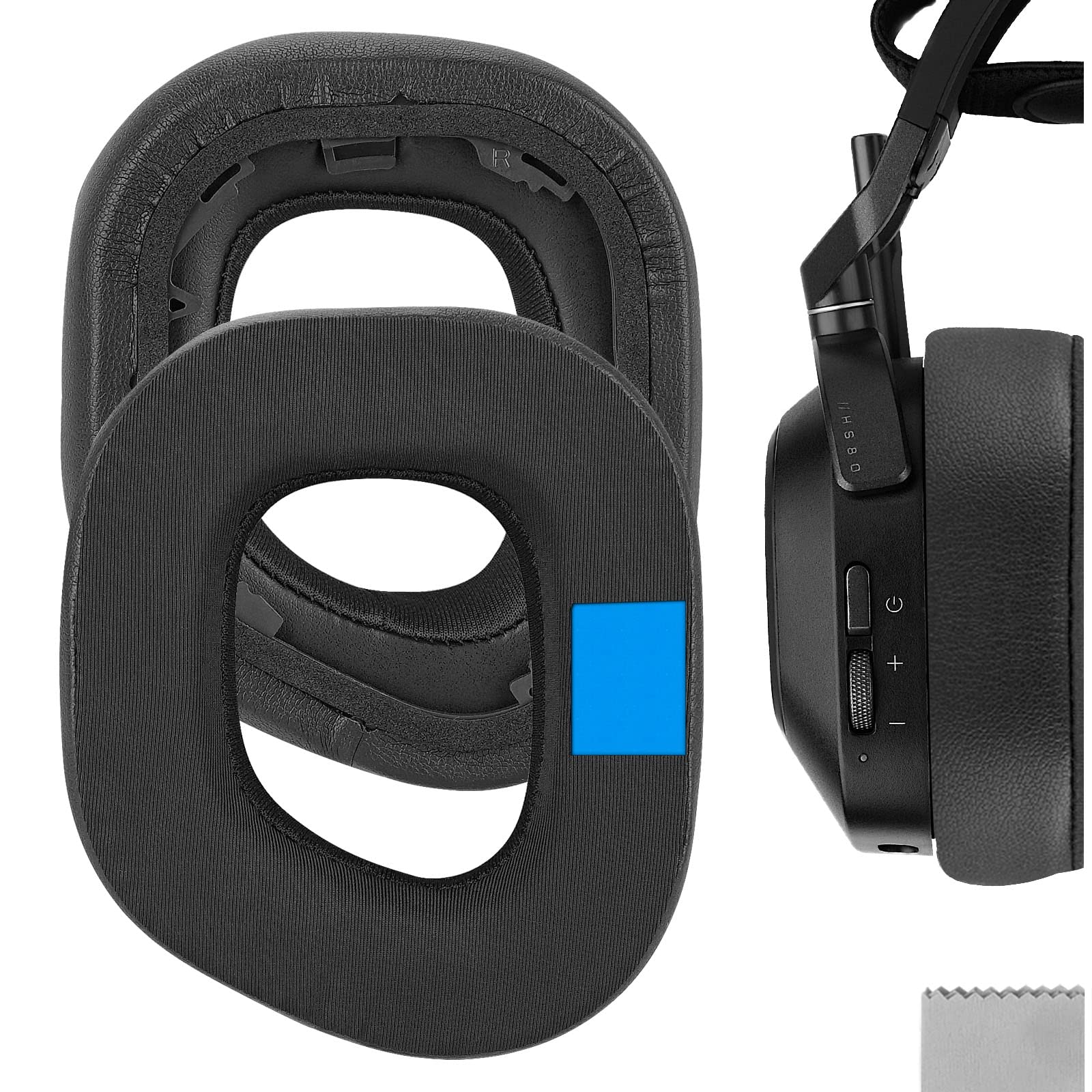Geekria Sport Cooling-Gel Replacement Ear Pads for Corsair HS80 Max/ HS80 USB Wired/ HS80 RGB Wireless Gaming Headphones Ear Cushions, Repair Parts (Black)