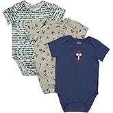 Hanes Unisex Baby Pure Comfort Short Sleeve Bodysuits, Infant Bodysuits, Boys & Girls, 3-pack