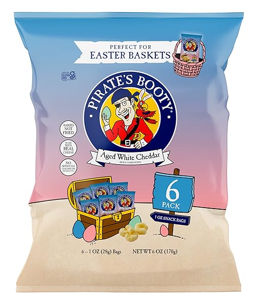 PIRATE’S BOOTY AGED WHITE CHEDDAR CHEESE PUFFS, GLUTEN-FREE, KIDS SNACKS, EASTER SNACK, 1OZ (6CT)