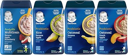 gerber probiotic oatmeal peach apple cereal