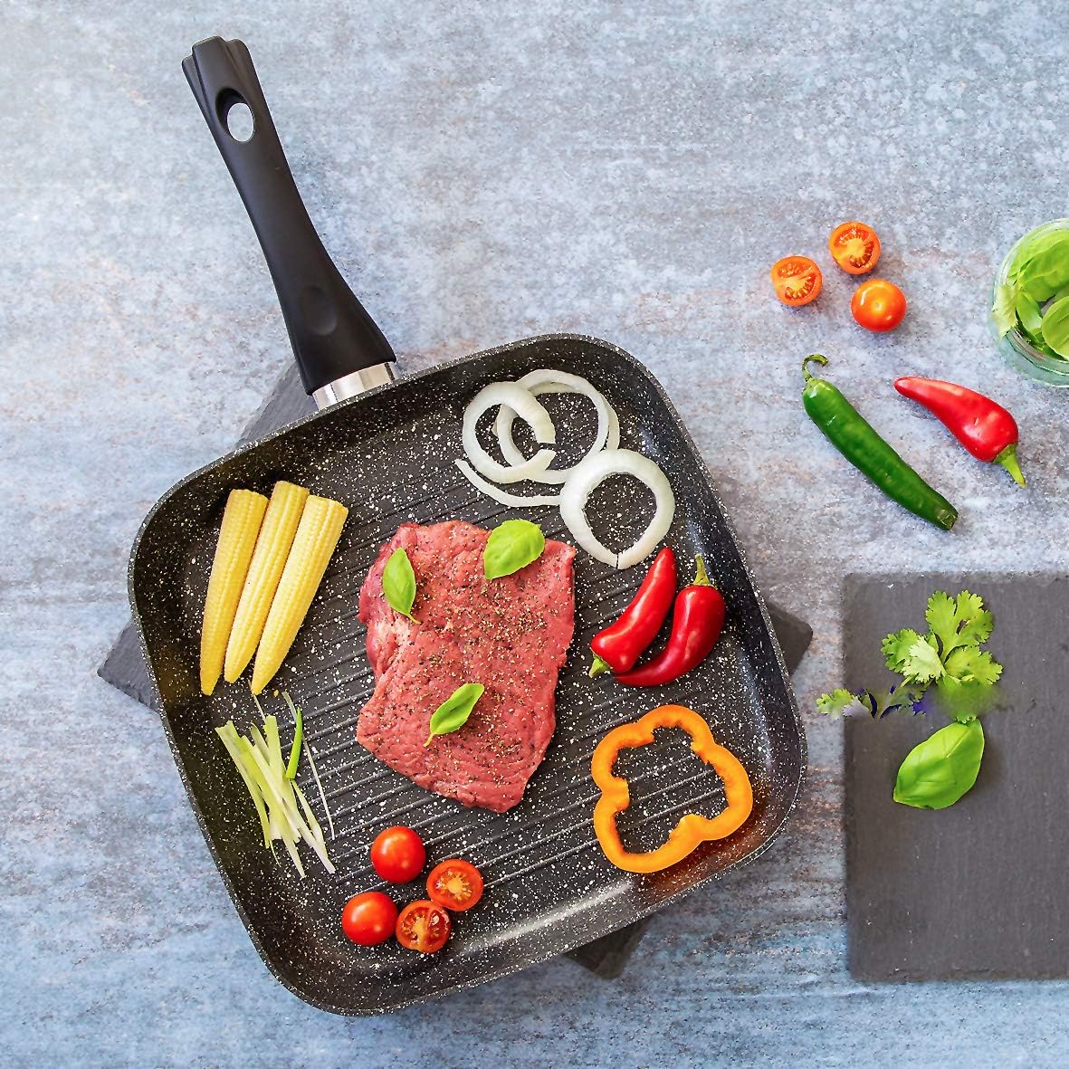 Blackmoor 66170 Classic 28cm Griddle Pan/Non-Stick Coating/Cool Touch Handle/Suitable for Induction Electric and Gas Hobs/Black Colour - Image 5