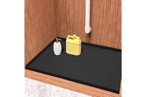URMONA Under Sink Mat, 31'' x 22'' Under Sink Mats for Kitchen, Waterproof Silicone Under Sink Liner Drip Tray, Sink Cabinet Protector Mats for Kitchen