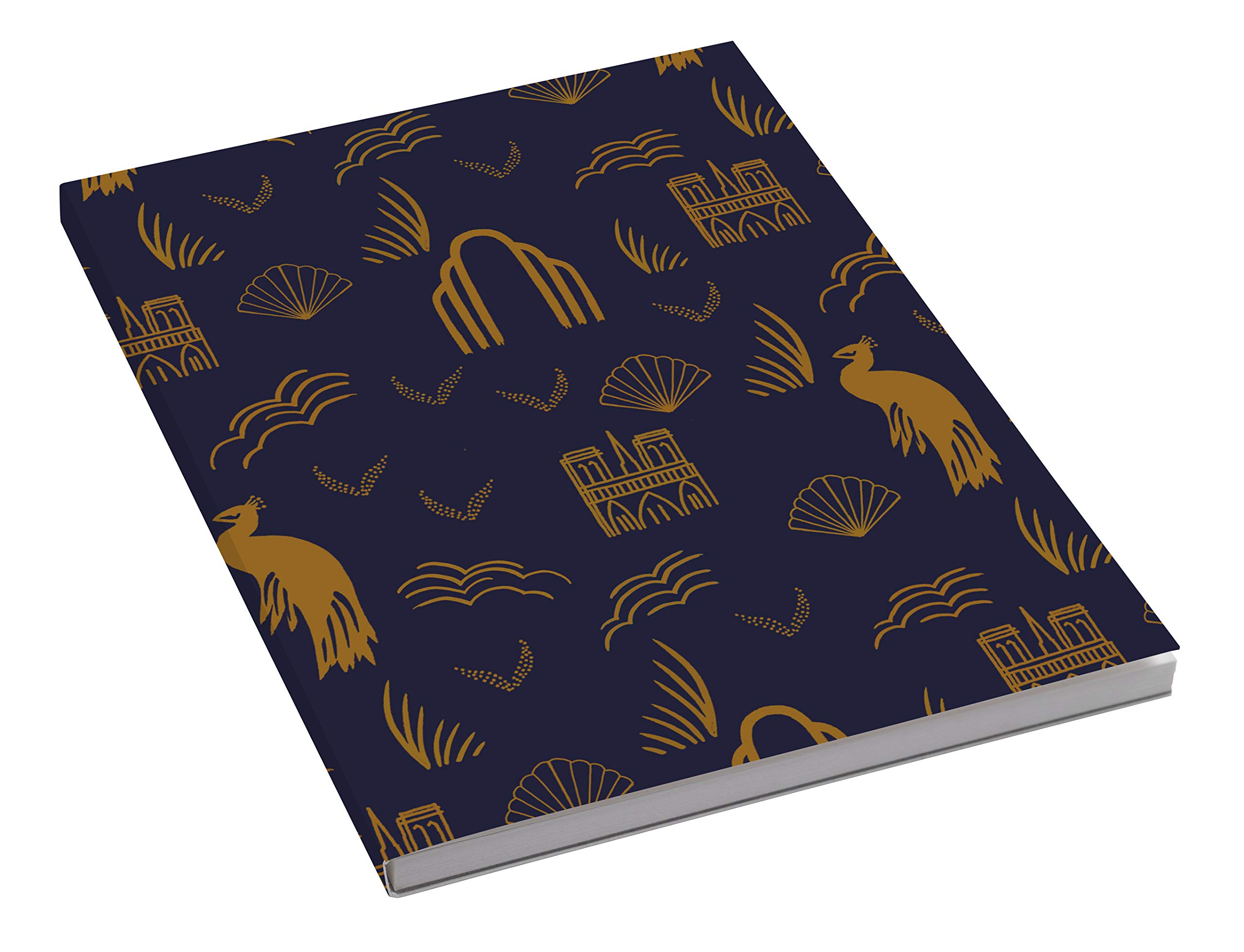 Lalo 71602L - 100 years special glued notebook 50 pages 10.5x14.8 cm 90g, card cover, Blue Premium French Paper, Writing Arts and Crafts. Art Deco Design