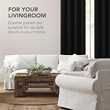 Deconovo Blackout Curtain 55x96 Inch Single Panel Eyelet Thermal Room Door view 4