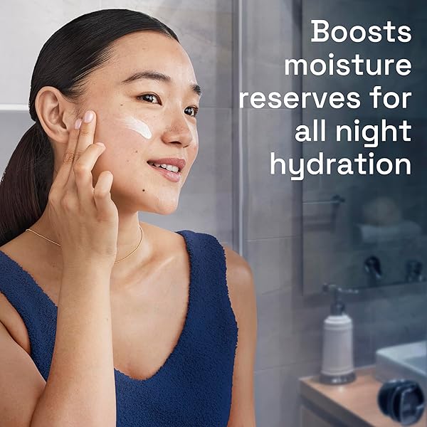 CETAPHIL NIGHT MOISTURIZER FOR FACE, HYDRATING FACIAL MOISTURIZER WITH HYALURONIC ACID, FOR ALL SKIN TYPES, LIGHTWEIGHT AND NON-COMEDOGENIC, DERMATOLOGIST RECOMMENDED FOR SENSITIVE SKIN, 3OZ