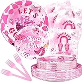 Cowgirl Party Plates, Napkins, Decorations, Tableware, Favors & Supplies - Serves 20 Guests