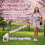ANCOOLE Retractable Dog Lead 5M 16FT Pink, 360° Tangle-Free, Anti-Slip Grip view 6