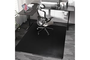 FUNMAT Chair Mat for Carpet, 46" x 60" Desk Chair Mat for Carpeted Floors, Non-Slip Office Vinyl Mat for Carpet with Studded, Easy Glide Heavy Duty Floor Protector Mat for Home Office, Black