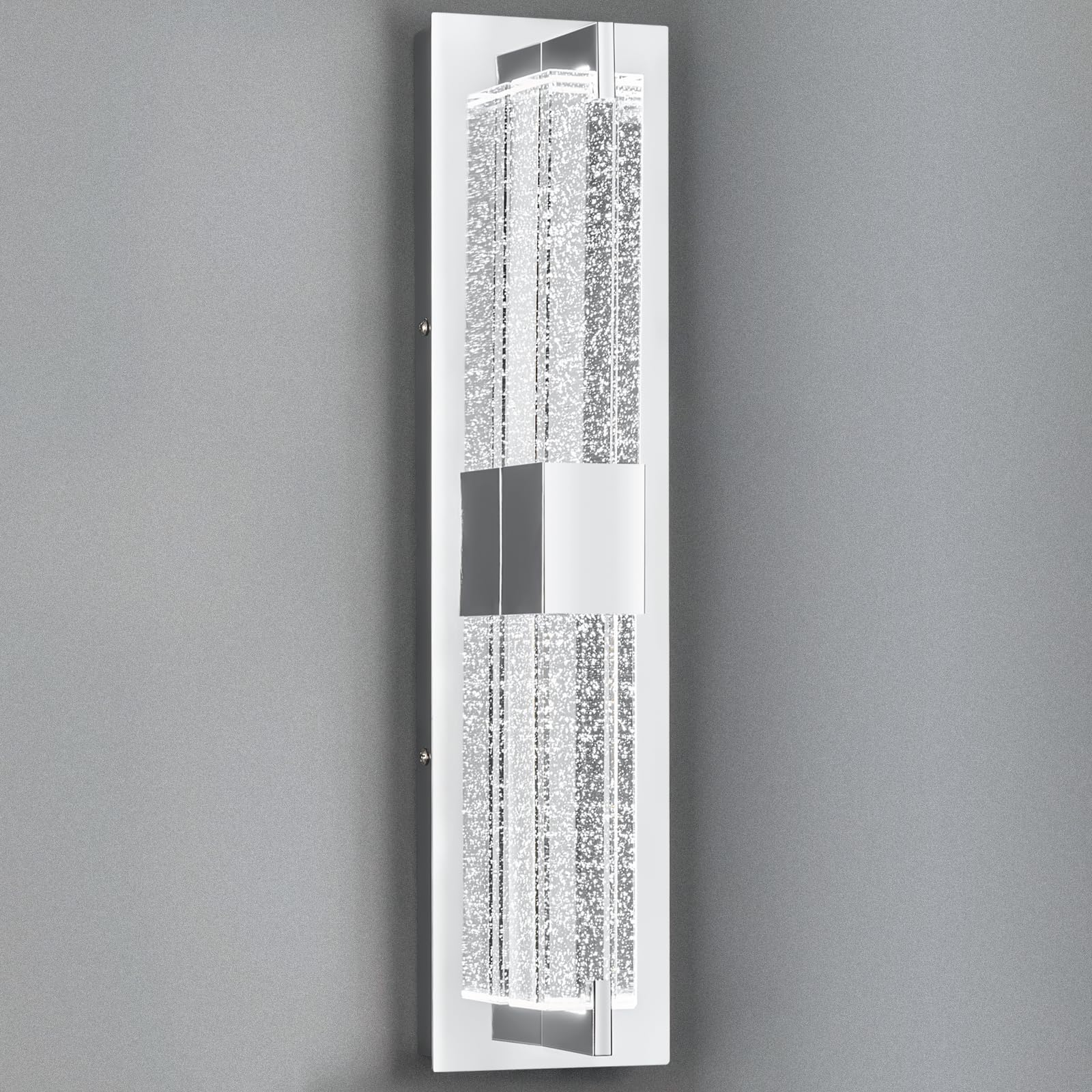 Photo 1 of FDPBY Modern Crystal Wall Sconces with Bubbles Wall Light Fixtures Chrome Elegant Wall Lighting for Living Room Bedroom Bathroom Hallway Doorway Stairway Bedside(2 Light)