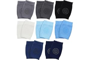 SATINIOR 8 Pairs Unisex Baby Crawling Anti-Slip Knee Pads Toddler Knee Protectors Learn to Crawl Socks Leg Warmers