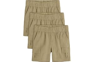 OHD 3 Pack Toddler Boy Uniform Shorts, School Uniforms for Boys Cargo Jogger Shorts Boys Clothes Shorts Summer Classic Fit