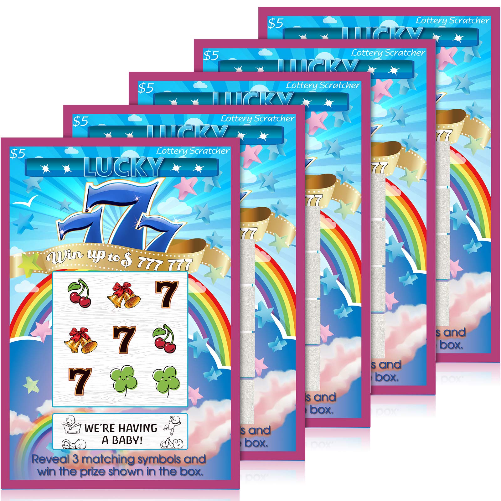 Frienda 20 Pcs Pregnancy Announcement Scratch off Cards 4 x 6 Inch Baby Announcement Lottery Tickets Pregnancy Reveal Fake Lottery Tickets Creative Ideas for Surprising Future Dad, Family and Friends