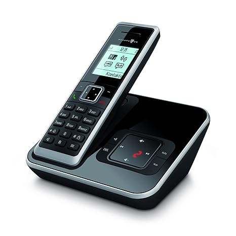 Telekom Sinus A 206 Schnurlostelefon mit Anrufbeantworter und Grafikdisplay (Farbe: schwarz, 150 Telefonbucheinträge, 20 Min 