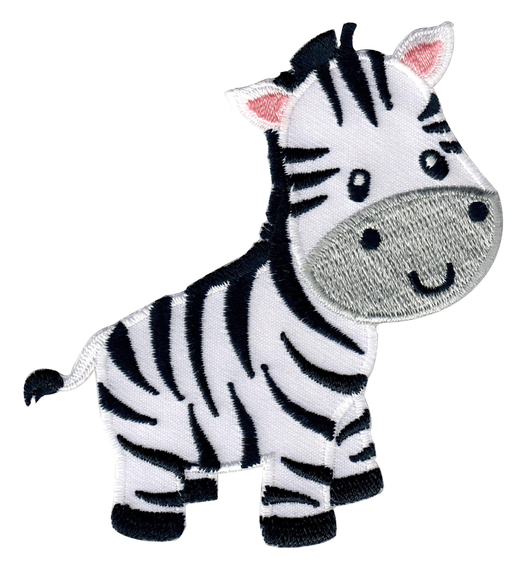 PatchMommy Zebra Iron-On Patch - Premium Embroidered, Washable - 3.5" x 3.25" - Durable Applique for Jackets & Backpacks