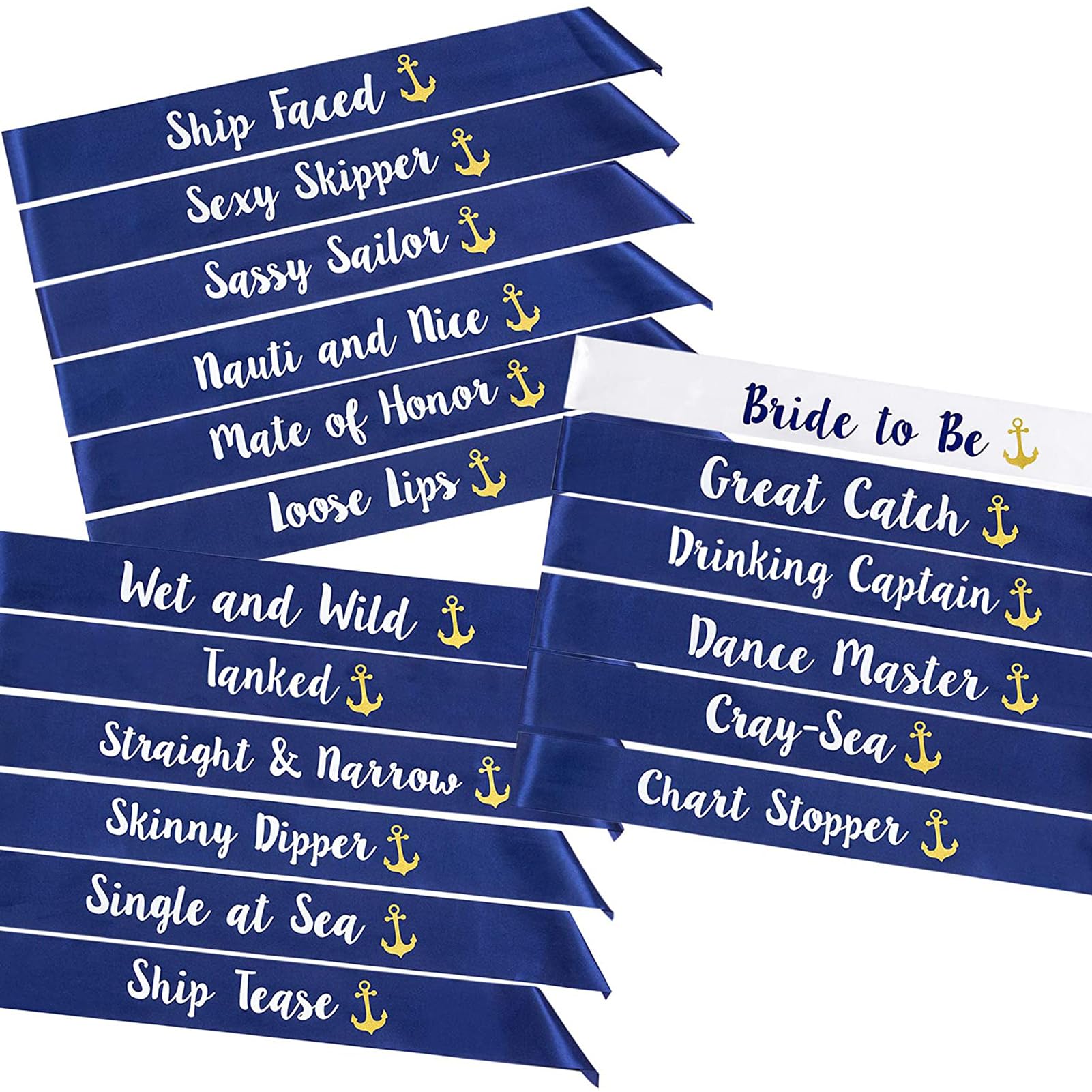 STAY GENT 18Pcs Bride to Be Sashes with 1pcs White Bridal Sash + 17pcs Navy Blue Team Bride Sashes Hen Party Sash for Bridesmaid Bridal Shower Bachelorette Party Favors Decor β image 1