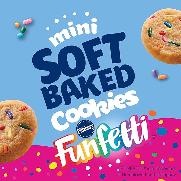 PILLSBURY MINI SOFT BAKED COOKIES, FUNFETTI, SNACK BAGS, 10 CT, 10 OZ