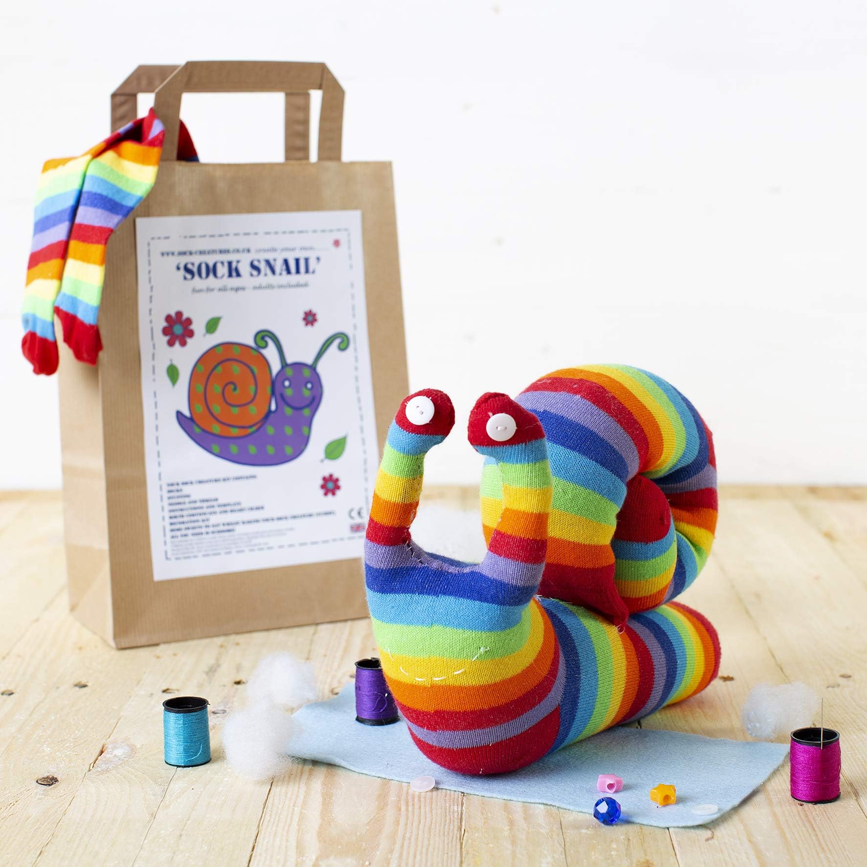 Sock Snail Craft Kit - Complete Craft Kit to Create Your Own Snail