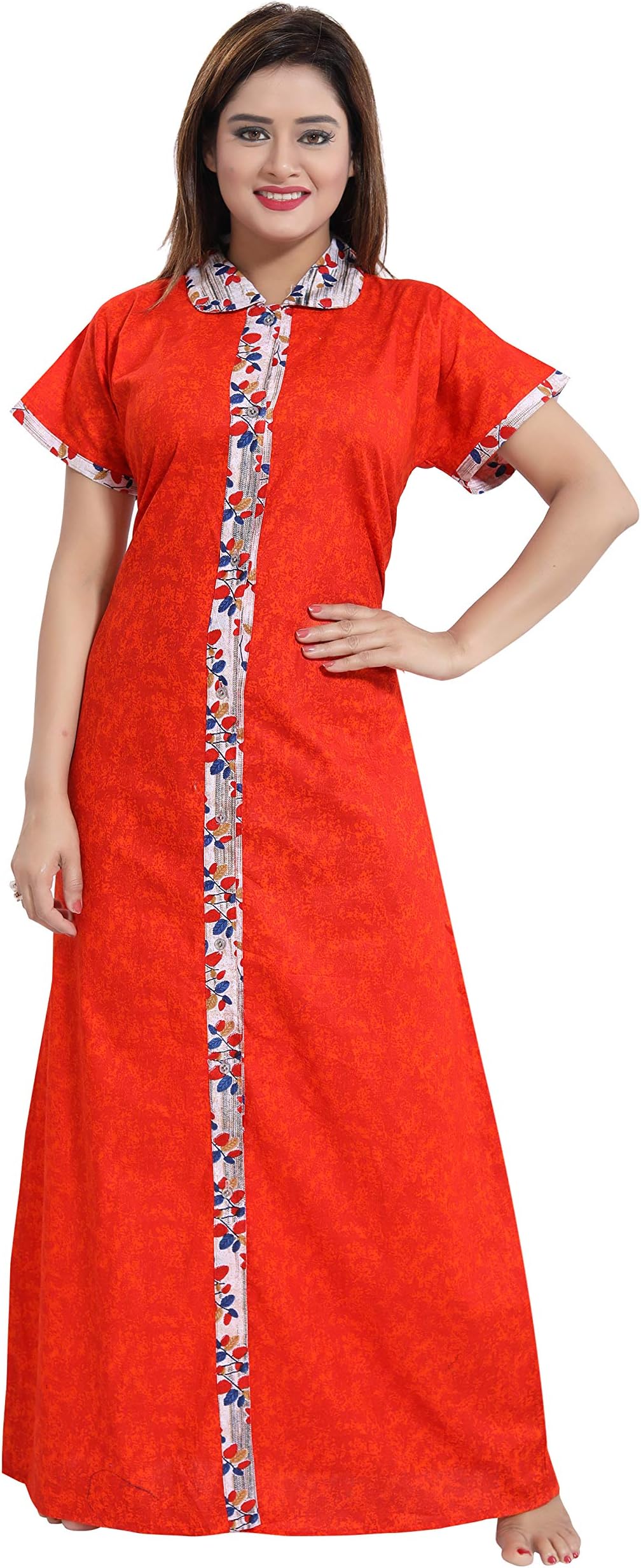 Girls/Women's Cotton Fabric Full Open Nighty/Nightwear/Nighties.