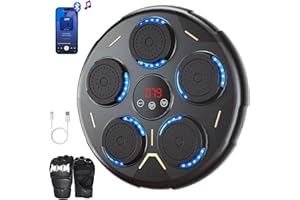 BEWOLK Music Boxing Machine with Gloves, Smart Bluetooth Wall Mounted Boxing Equipment for Family Workout, Home Gym, Office & Kids Exercise, Gifts for Smart Kids