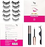 Moksha Beauty Magnetic Eyelashes 5 Pairs Reusable 3D Natural Look Eyeliner Kit view 7