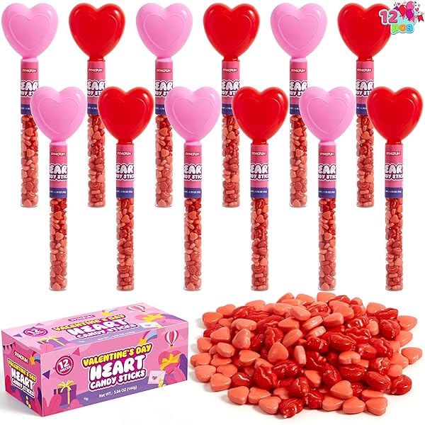 SYNCFUN 12PCS HEART SHAPE RED HARD CANDY WITH...