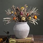 Quoowiit Ceramic Rustic Farmhouse Vase, Distressed Flower Vase for Home Decor, Boho Decorative Vases for Centerpiece Table Decorations, Vases for Living Room Kitchen Entryway Mantle Shelf Decor