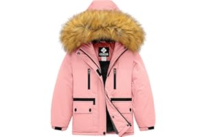 GEMYSE Girl's Waterproof Ski Snow Jacket Fleece Windproof Winter Jacket with Hood