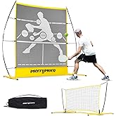 Pickleball Practice Rebounder Net: Pickleball Rebounder or 6FT Mini Pickle Ball Net Portable for Outdoor Driveway Backyard and Indoor Garage - 2in1 Trainer for Dink Volley Training