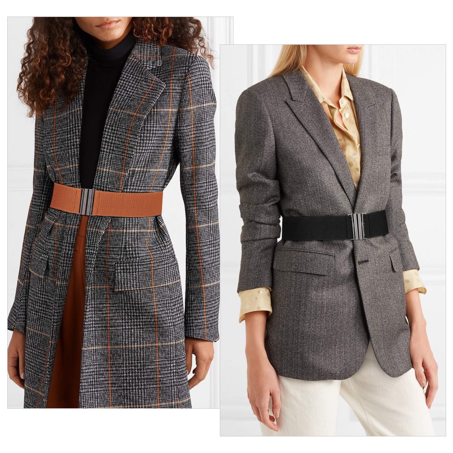 Women Vintage Elastic Wide Waist Belt Stretchy Trimmer Waistband for Dress