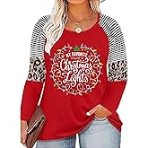 Plus Size Christmas Shirts Women My Favorite Color is Christmas Lights Shirt Plaid Raglan Long Sleeve Tops