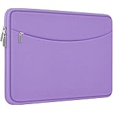 14 inch Laptop Sleeve, Shockproof Protective Laptop Cover Briefcase Carrying Computer Bag with Accessory Pocket Portable Computer Sleeve for 14" MacBook, HP, Dell, Lenovo, Acer, Purple