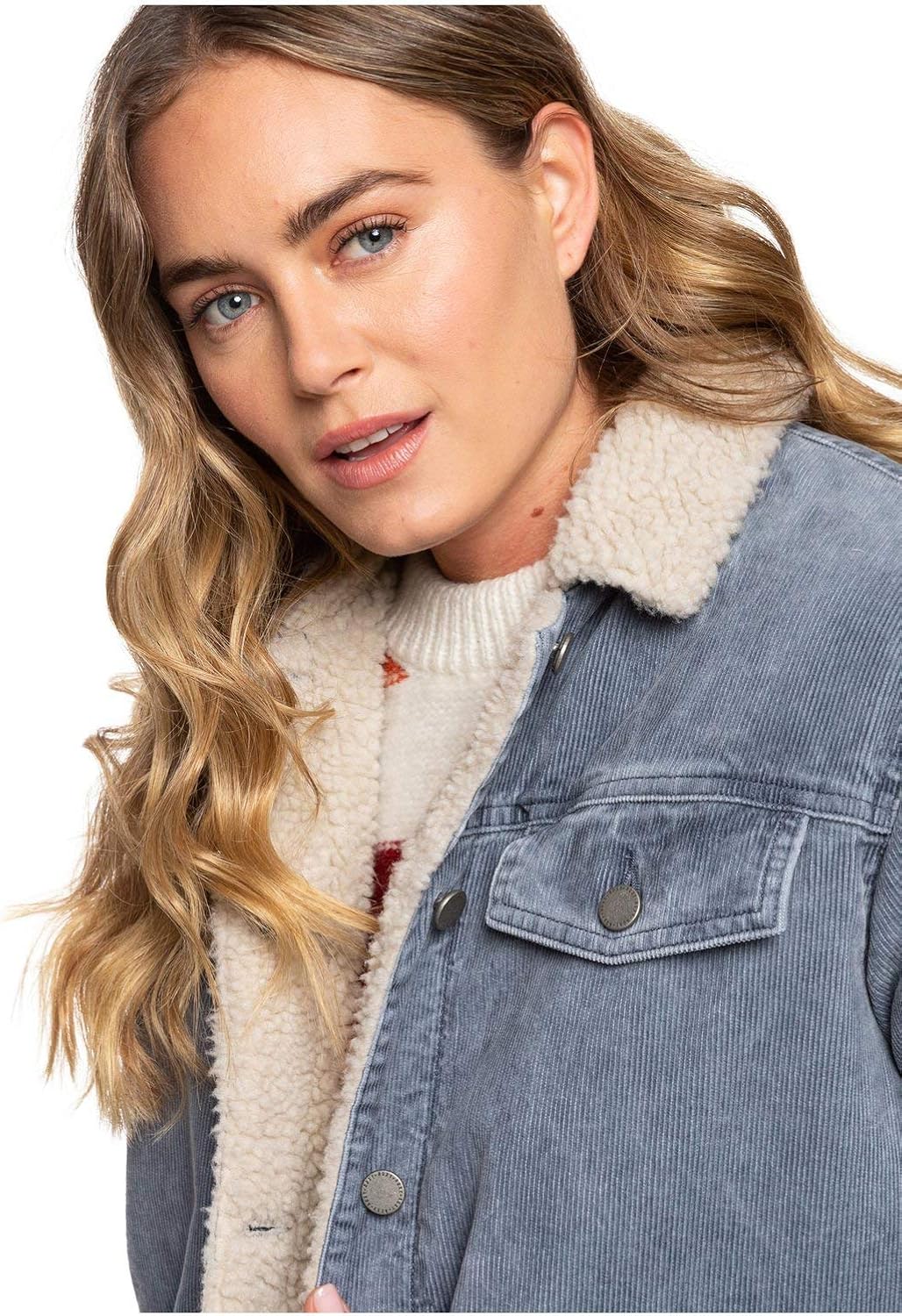 Roxy Womens Bright Night SherpaLined Corduroy Trucker Jacket for Women Erjjk03334 Shops Juniors