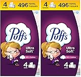 Puffs Ultra Soft Facial Tissues, 4 Family Size