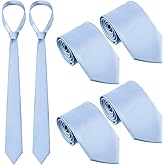 Coume 6 Pcs Skinny Ties for Men, Solid Color 3 inch Slim Neckties Plain Tie Business Necktie for Formal Occasion Wedding
