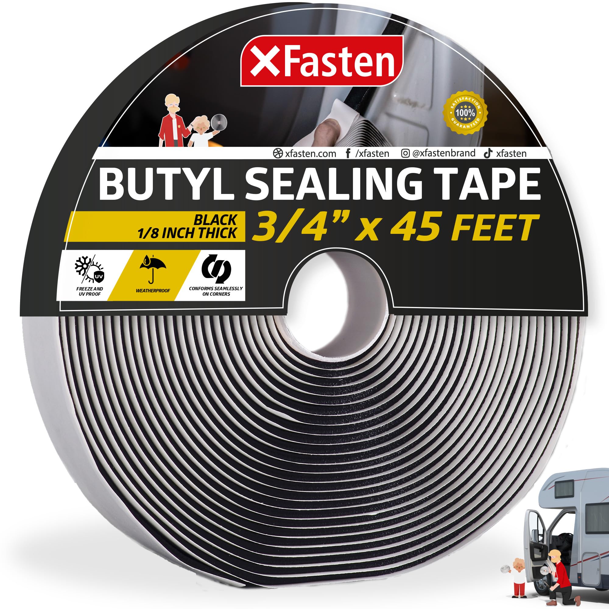Black Butyl Sealant Tape | 3-Inch Wide? Check Size | For RV, Camper, Trailer Roof & Vents