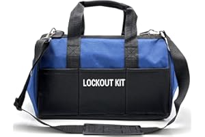 JOJOMARK Lockout Bag for Lockout Tagout Devices - Lock Out Bag for Loto Supplies, Easy to Carry Tool Kit Bag with Handles (Blue Bag)
