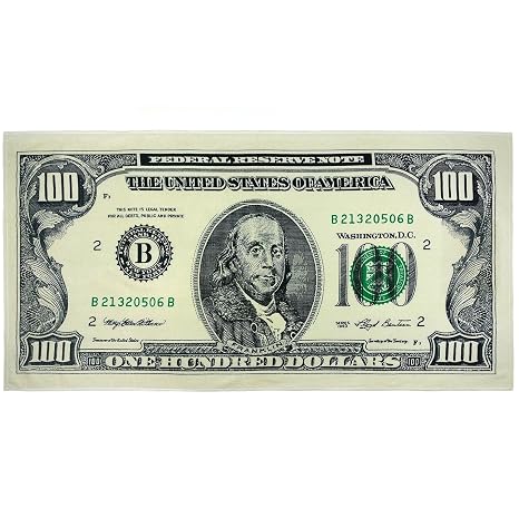$100 bill beach towel