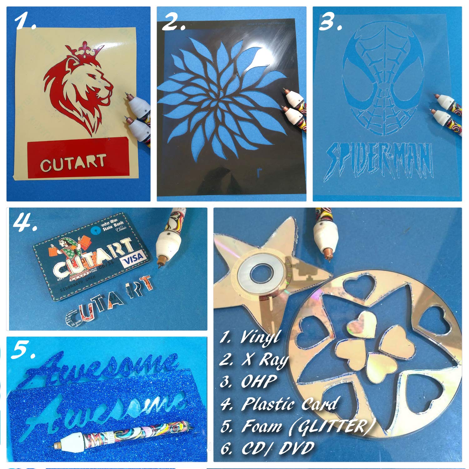 Cutart Pro Kit Stencil Cutter Finest Fastest and Easiest Pens for Paper and Plastic Sheet Design
