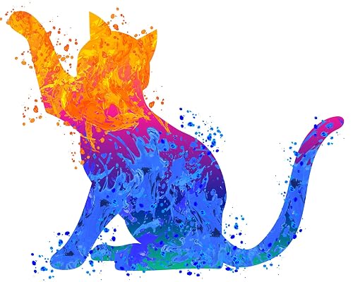 Cat Gifts for Her - Vibrant Watercolor Cat Portrait Gift for Pet Owner - Animal Pet Wall Decor Print 8x10 Inch…