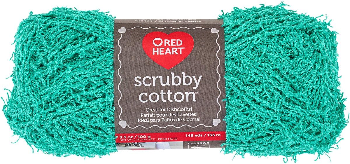 Red Heart E854.7586 Scrubby Cotton Yarn Jade Amazon.ca Home & Kitchen