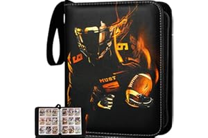 RONMONG Football Card Binder,2024 Sports Trading Card with Sleeves Holder Album,990 Pockets Rugby Card Holder Sheets Display Storage Protectors for Collectors Boys and Girls Gift