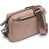 Alldaily Small Triple Zip Crossbody Purse for Women, Vegan Leather Phone Bag with Wide Shoulder Strap