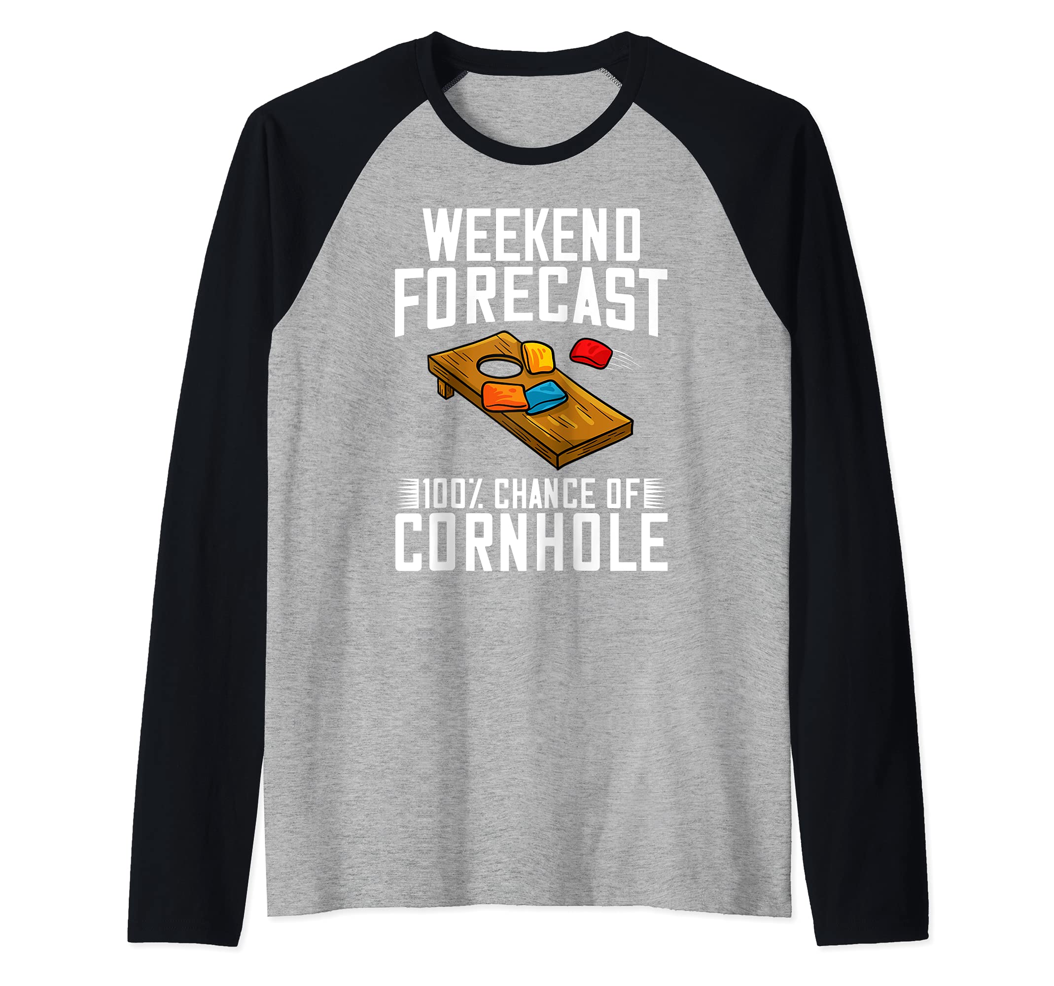Cornhole Board Game Bags Rules Player Raglan Baseball Tee