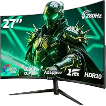 ZZA Monitor de jogos de 27 polegadas 280Hz 240Hz 1080p 1ms VRB